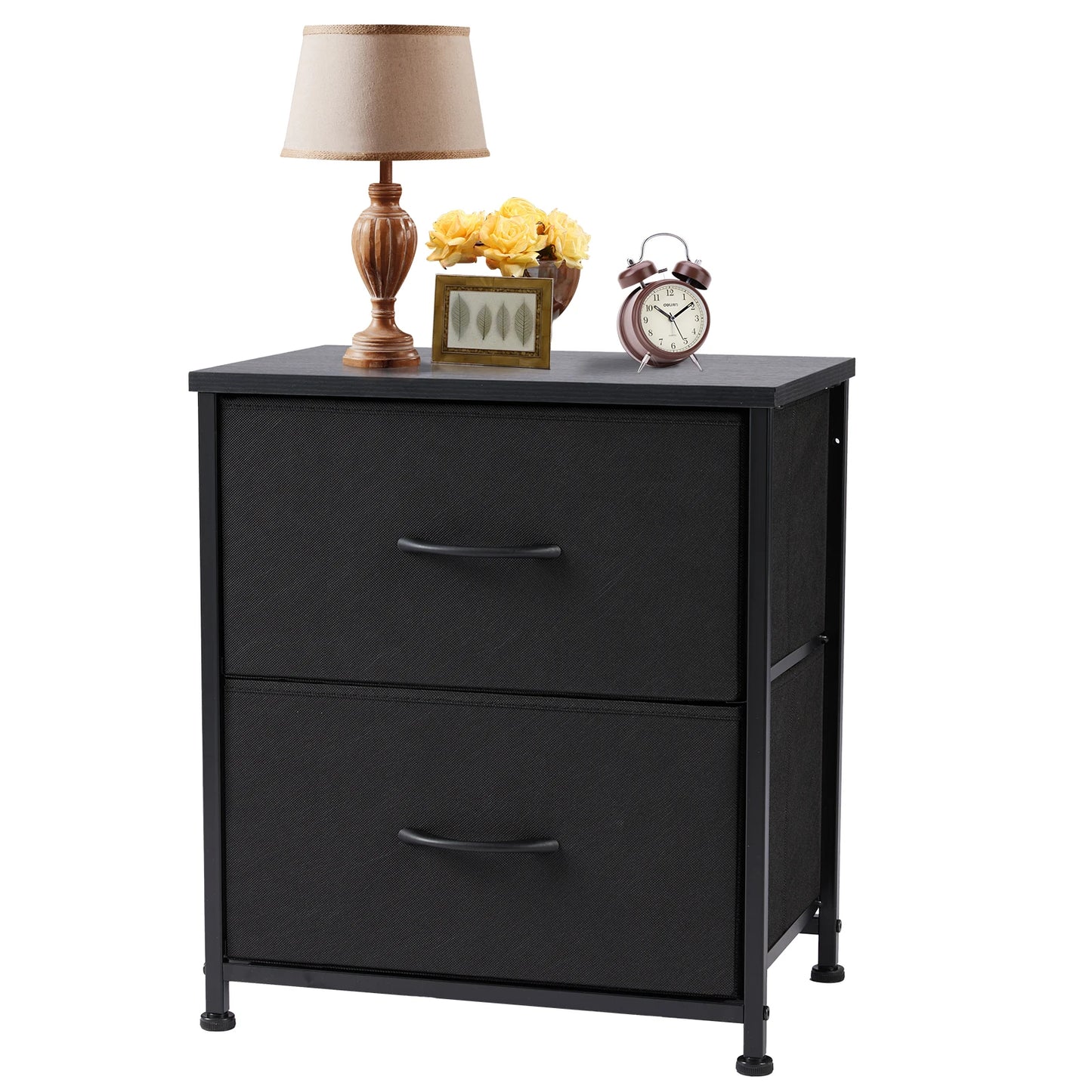 JHK Nightstand Bedside Table With Storage Drawers In Bedroom