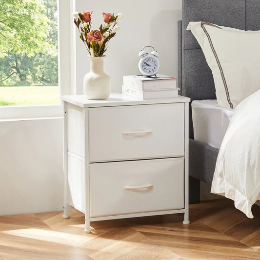 JHK Nightstand Bedside Table With Storage Drawers In Bedroom