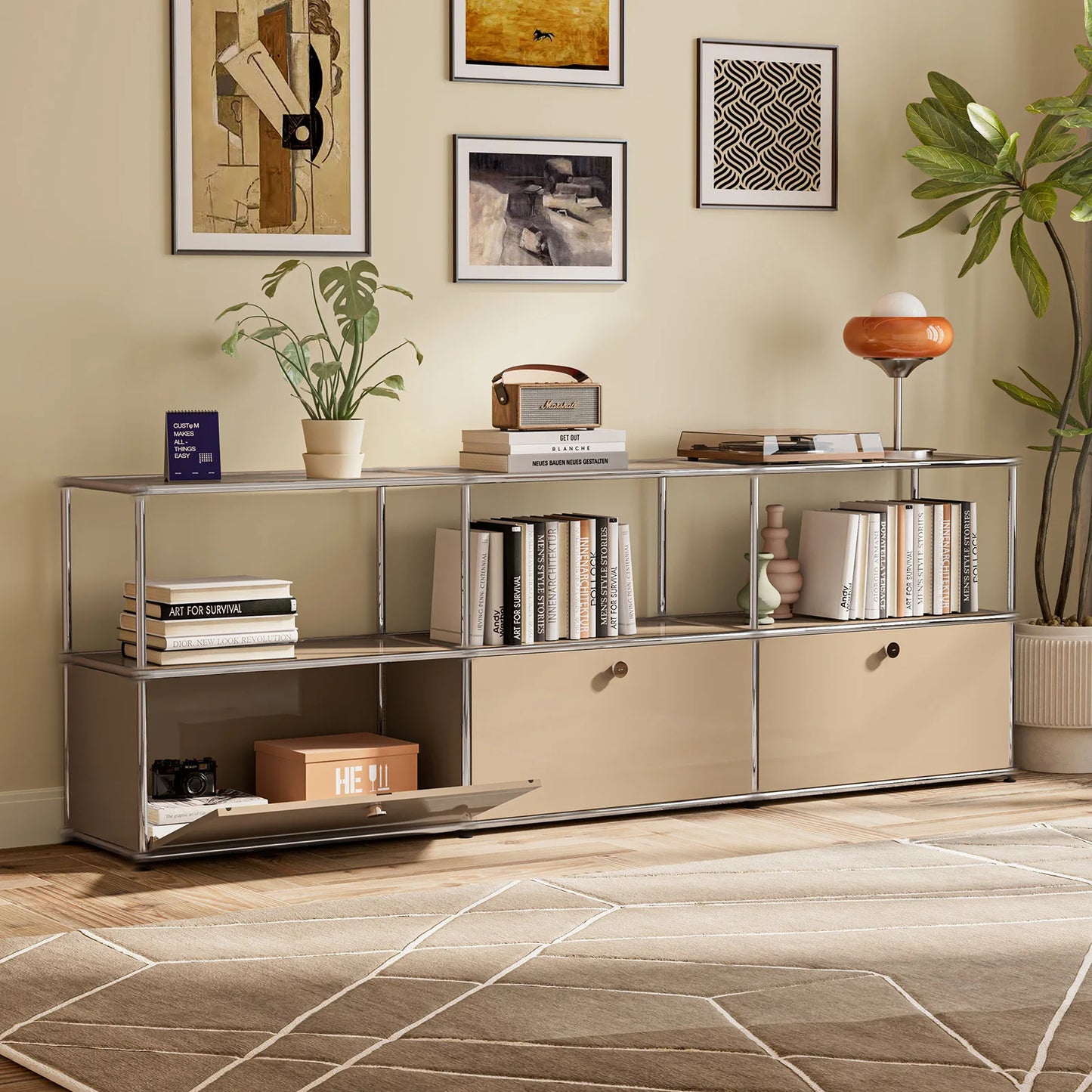 Module Storage Cabinet Storage Shelf Sideboard TV Night Stand Cabinet Beside Table Home Furniture Living Room Organizer