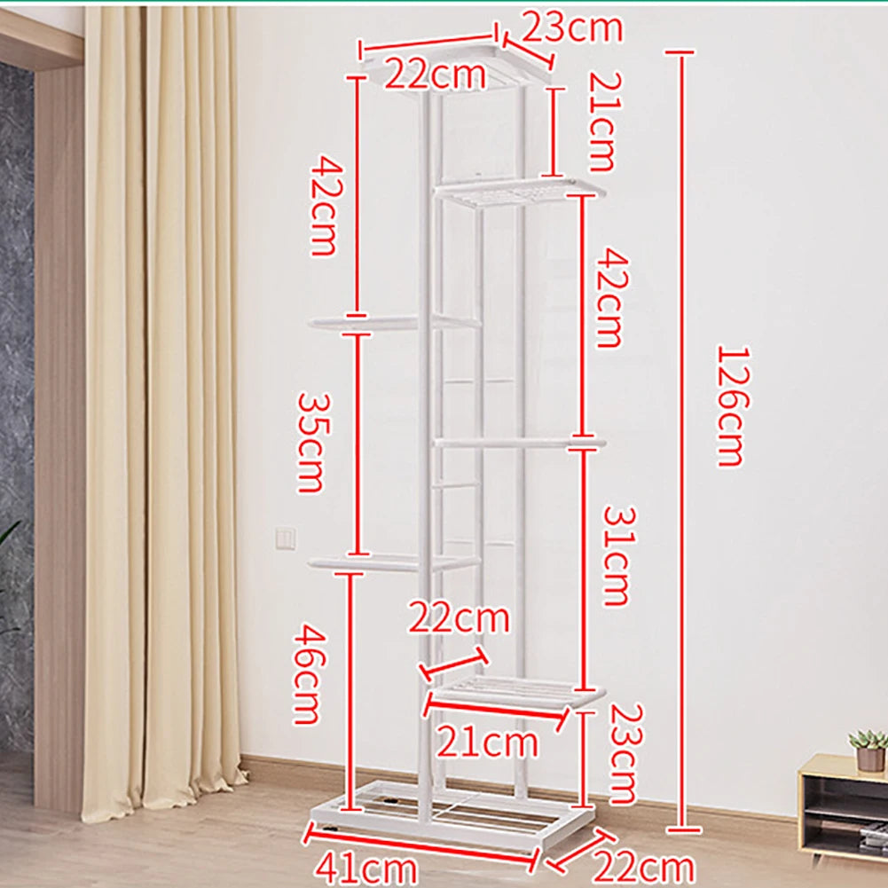 HiMISS 7 Tier Plant Stand Indoor Outdoor Metal Shelf