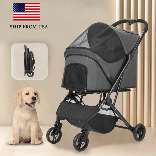 Wedyvko Pet Trolley Jogging Stroller For Dogs And Cats