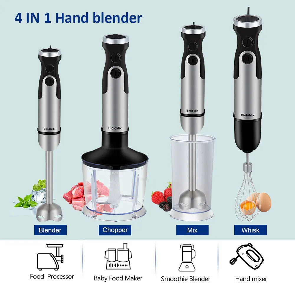 Biolomix 1200W 5-In-1 Immersion Hand Blender Set Mixer