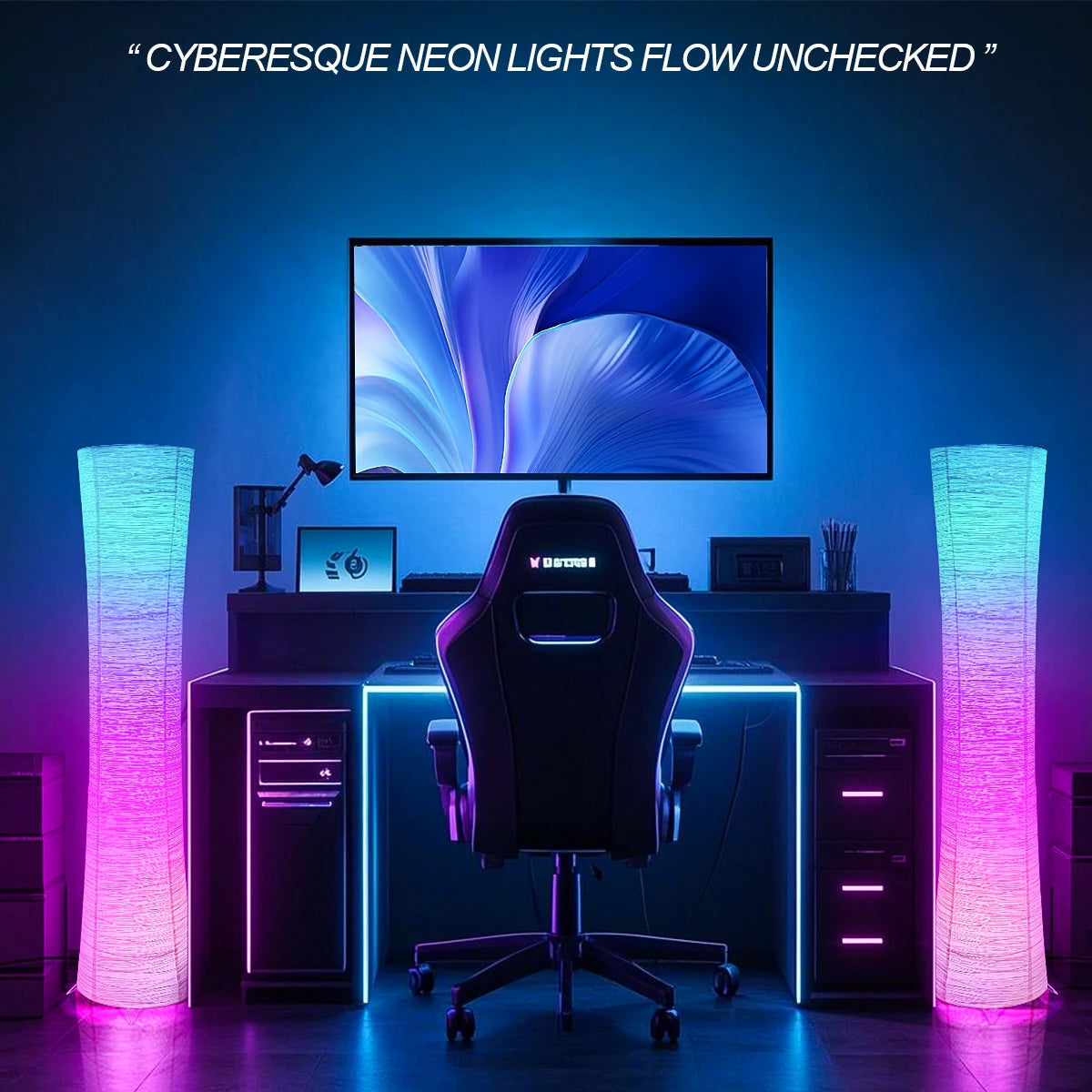 Paper Floor Lamp RGB LED Smart Lamp With Remote Control