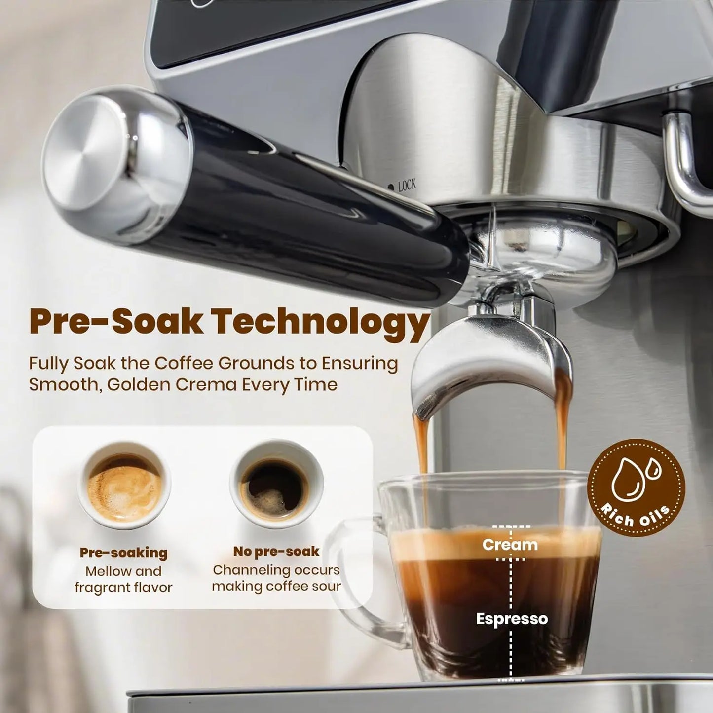Iosn Espresso With Touchscreen 20 Bar Milk Frother Coffee Machine