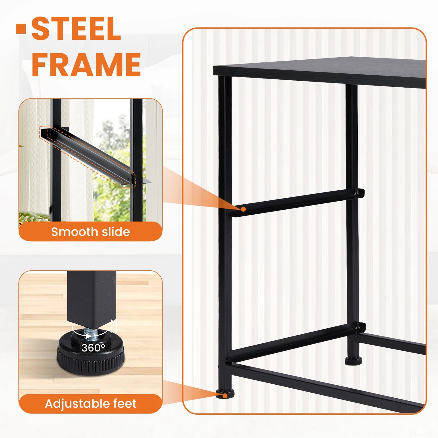 JHK Nightstand Bedside Table With Storage Drawers In Bedroom