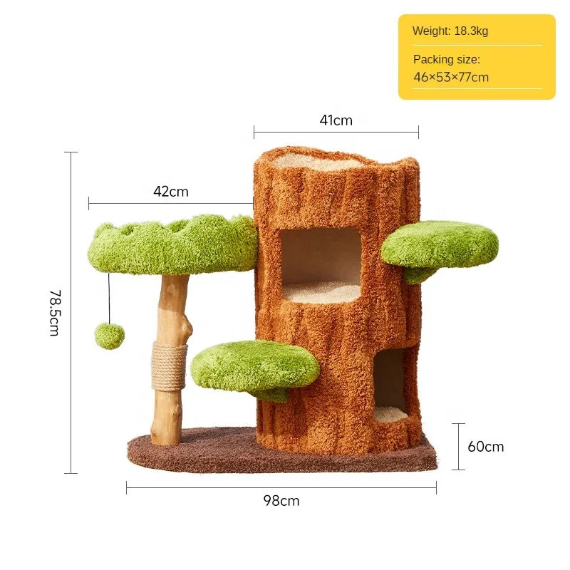 Floor To Ceiling Cat Tree Tower With Scratching Posts Wooden
