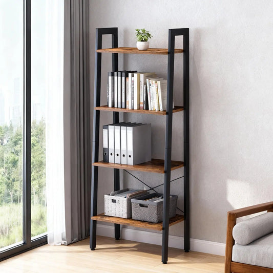 JHK 4 Tier Display Bookshelf Wooden Storage Shelf Stand