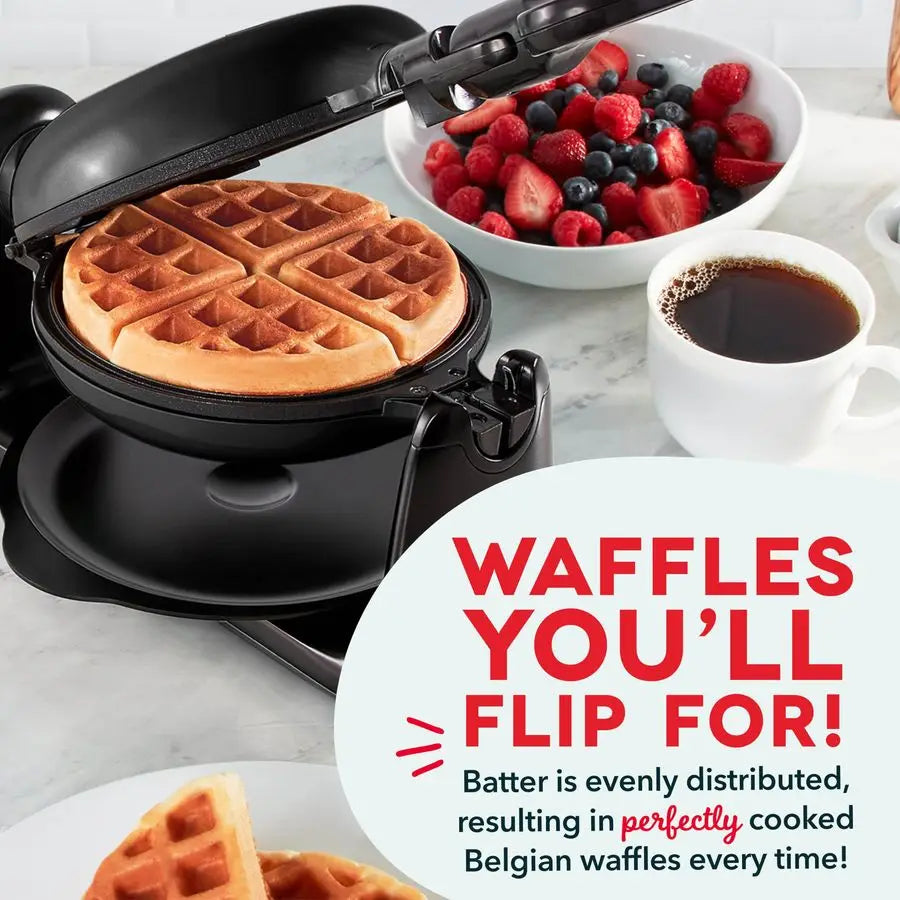 XMSJ Flip Belgian Waffle Maker Nonstick Rotating Surface