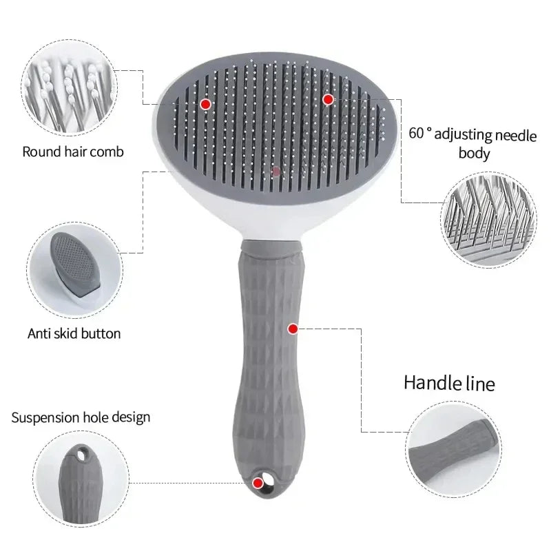 AEHOME Self Cleaning Grooming Brush For Dogs And Cats Dematting