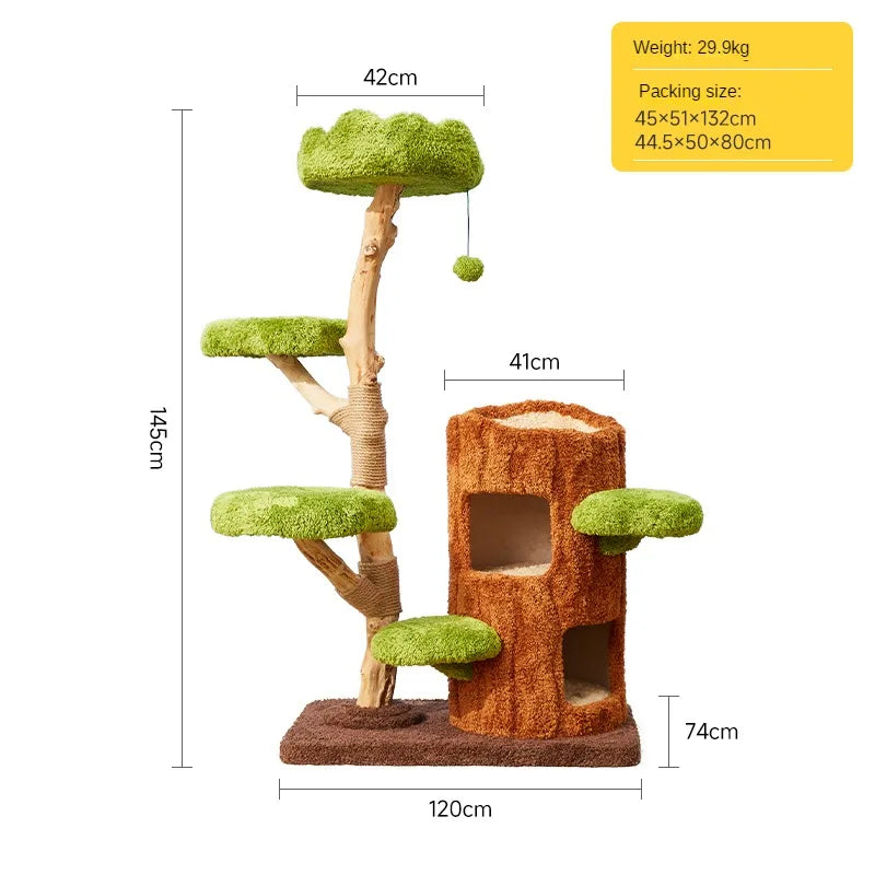 Floor To Ceiling Cat Tree Tower With Scratching Posts Wooden