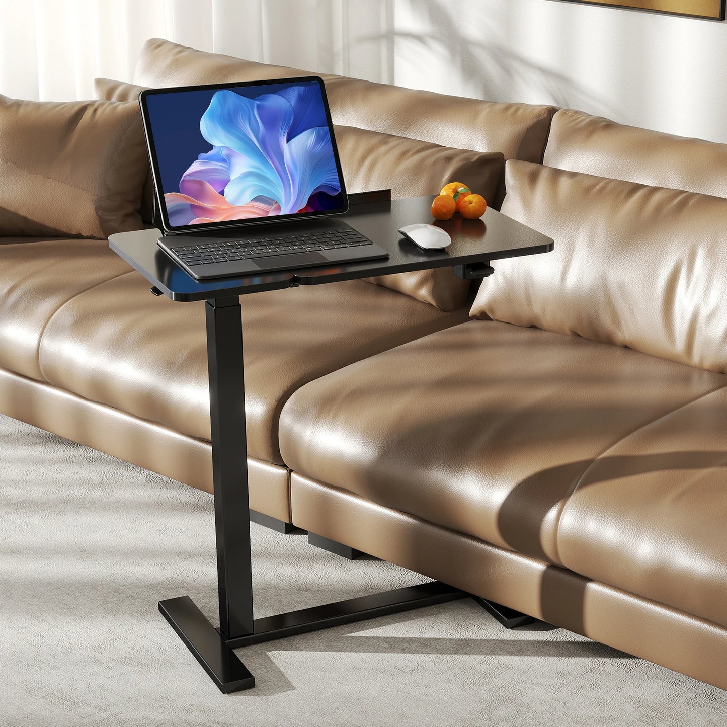 JHK Overbed Bedside Flip Lap Desk With Wheels Tilt Top