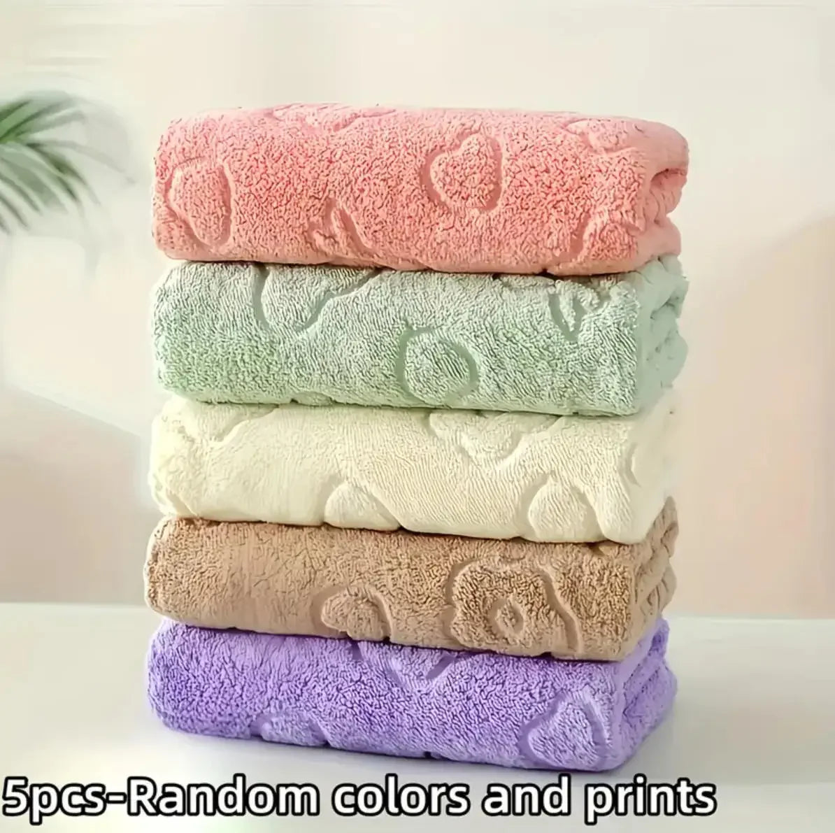 Soft Fleece Face Towels Set Quick Dry Bathroom Towels