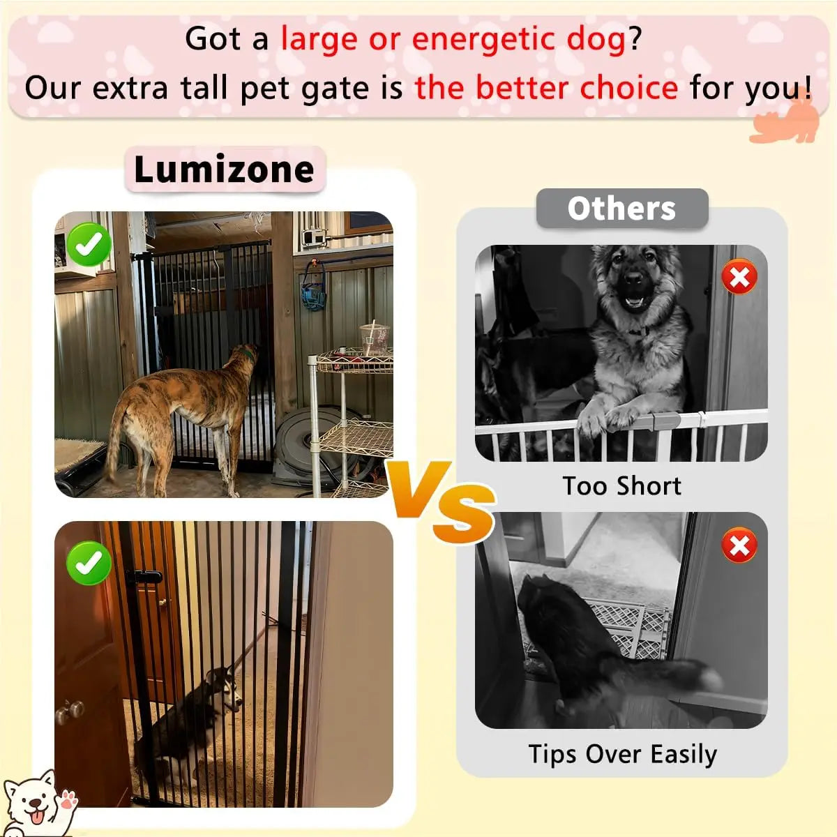 Ufsagcg Extra Tall Pet Gate Auto Close Pressure Mounted