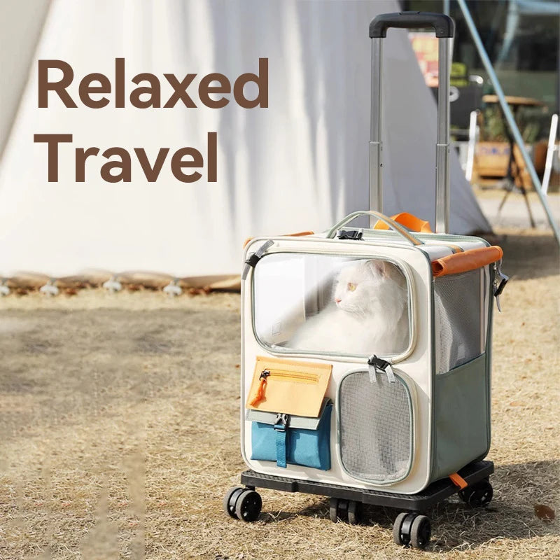 Hoopet Portable Pet Trolley Bag For Cats And Small Dogs