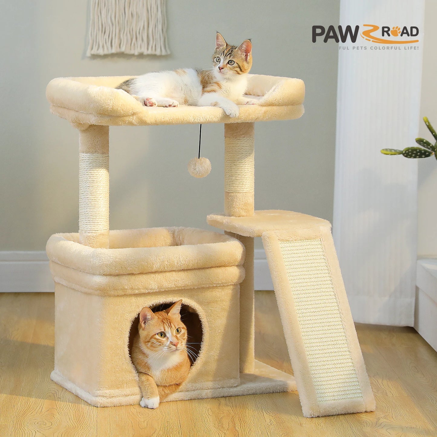 PAWZ Road Indoor Cat Tree With Scratching Post And Perch