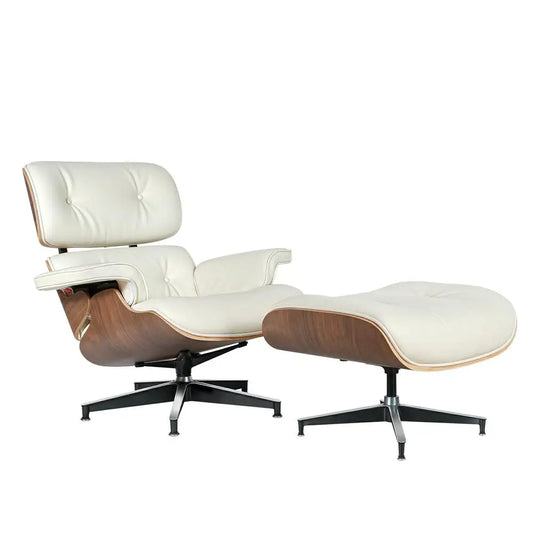 Mid Century Leather Armchair Lounge Chair And Ottoman Living Room