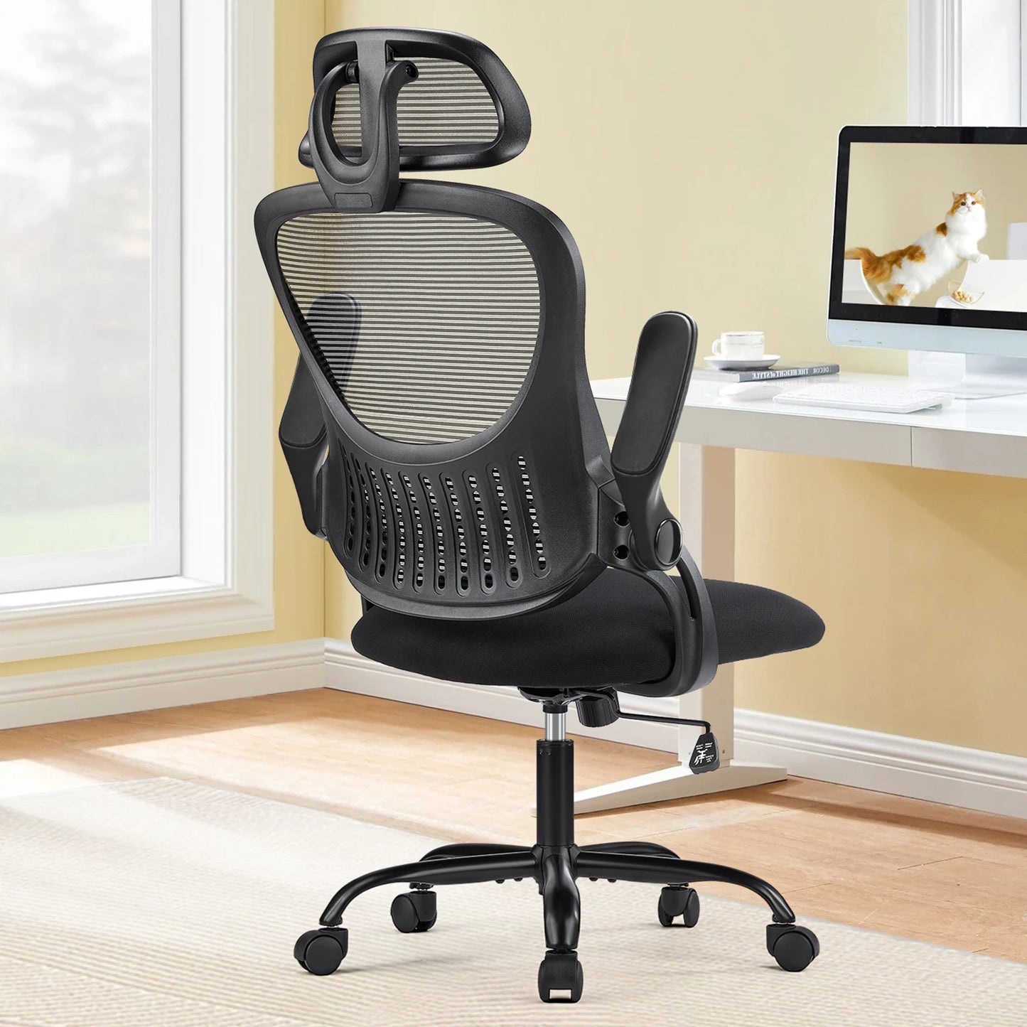 JHKErgonomics Mesh Ergonomic Office Chair With Adjustable Headrests