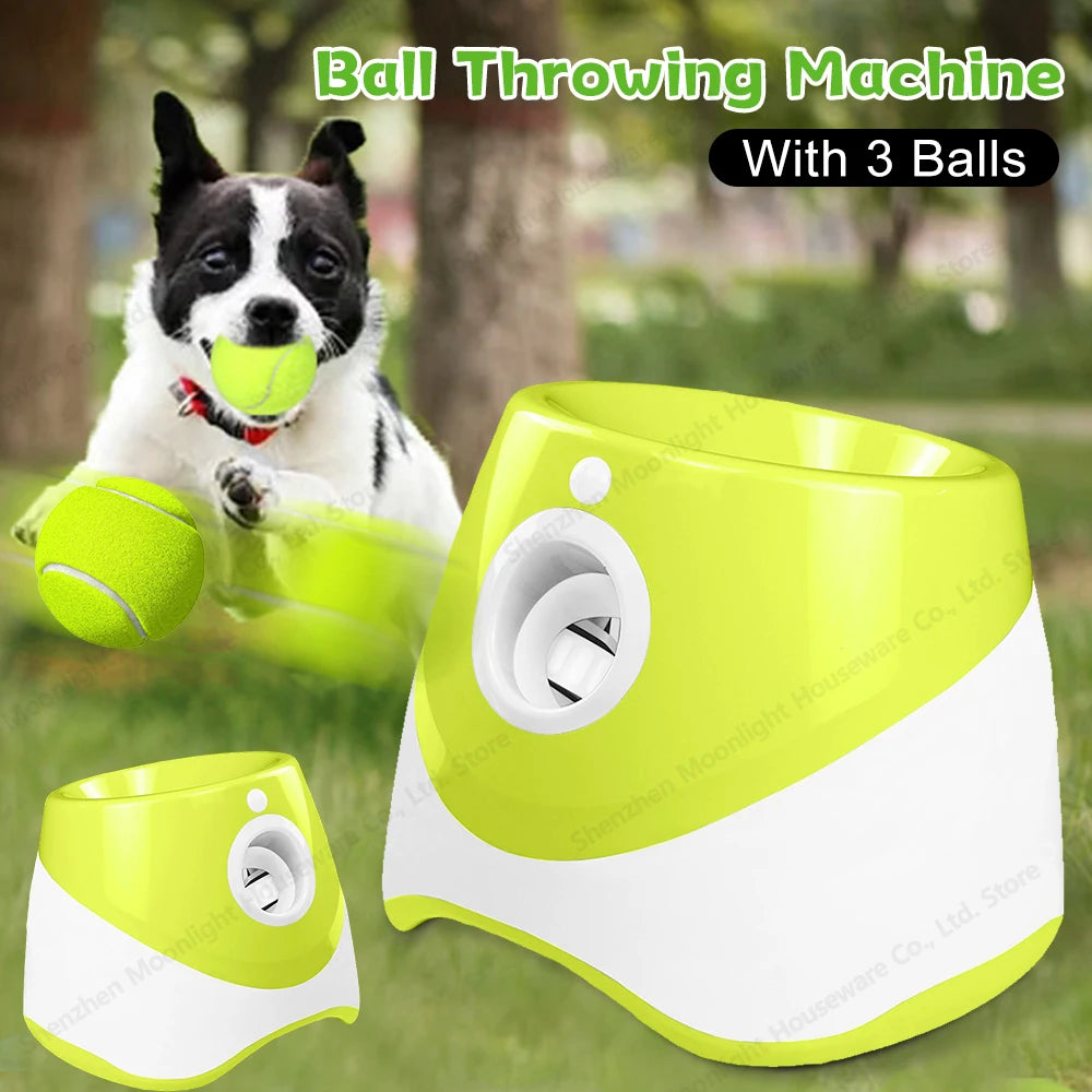 Pet Prime Automatic Dog Ball Launcher Indoor Outdoor 3 Balls