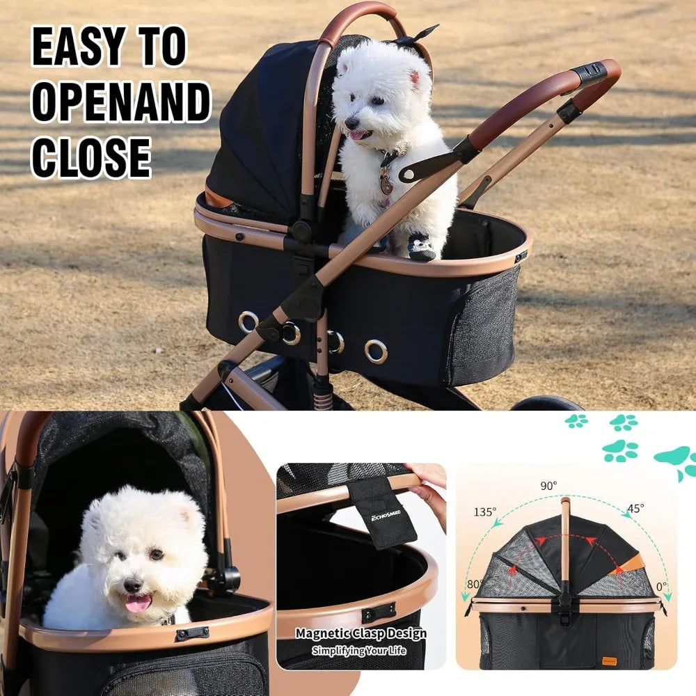 TIFICY 4 In 1 Pet Stroller With Detachable Carrier