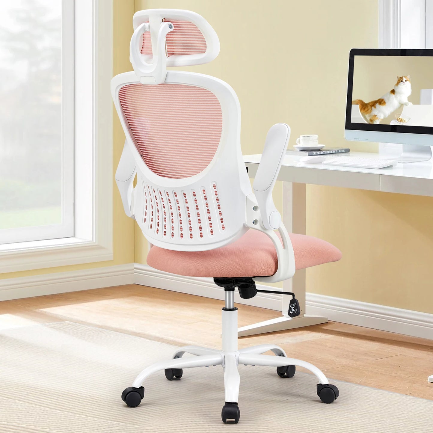 JHKErgonomics Mesh Ergonomic Office Chair With Adjustable Headrests