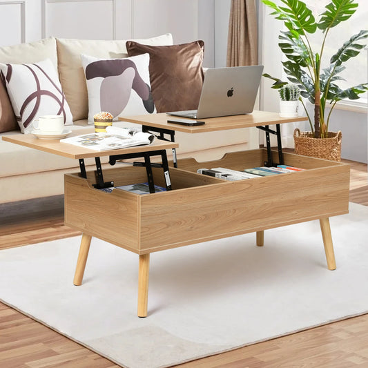 VOWNER Two Way Lift Top Coffee Table With Hidden Storage
