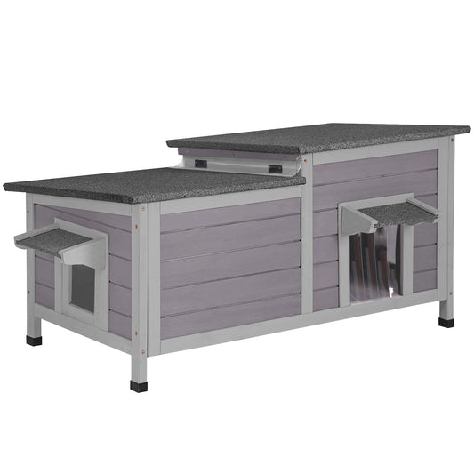 Two Room Outdoor Feral Cat Shelter For Rescued Cats