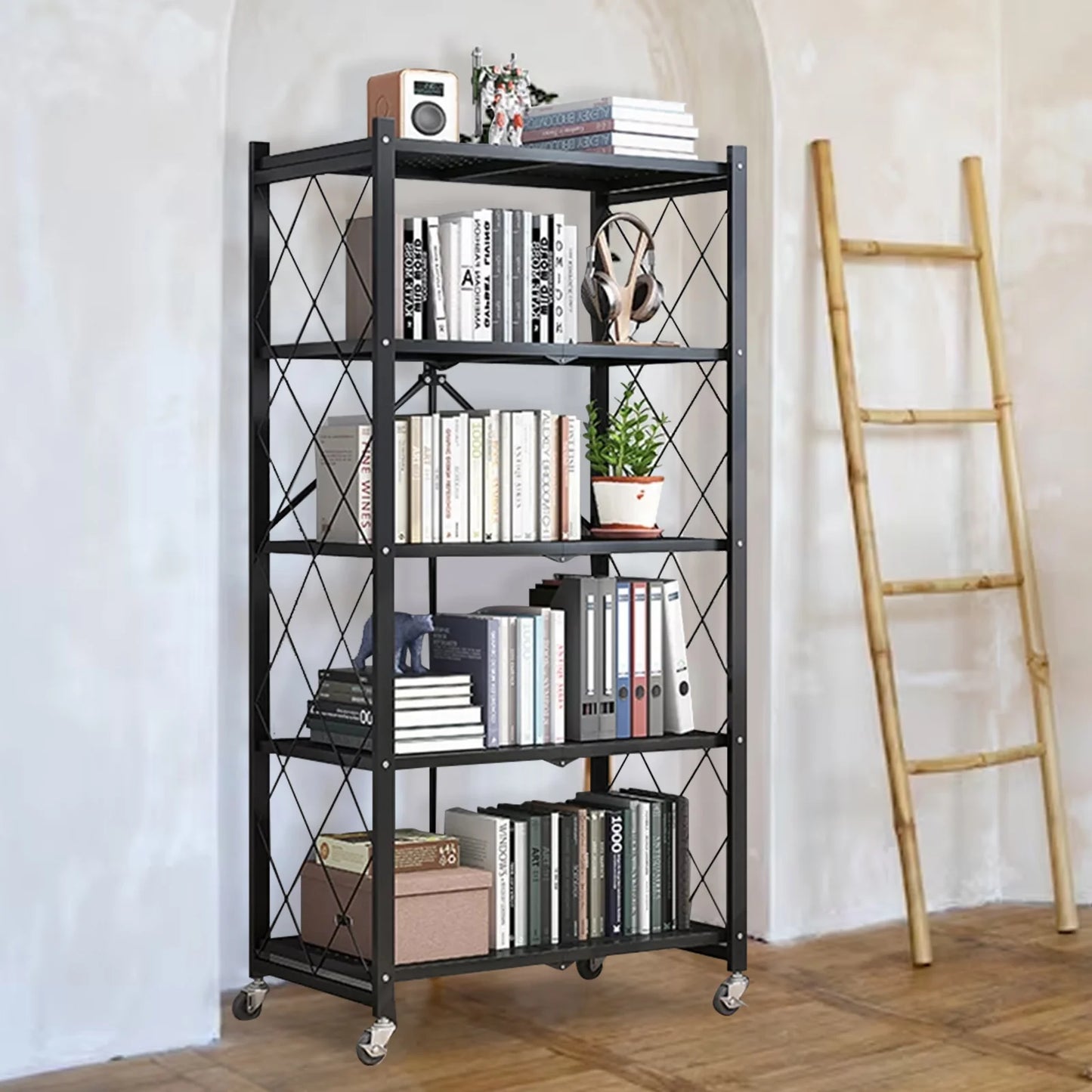Hign Concerned 5 Tier Metal Storage Shelving Unit On Wheels