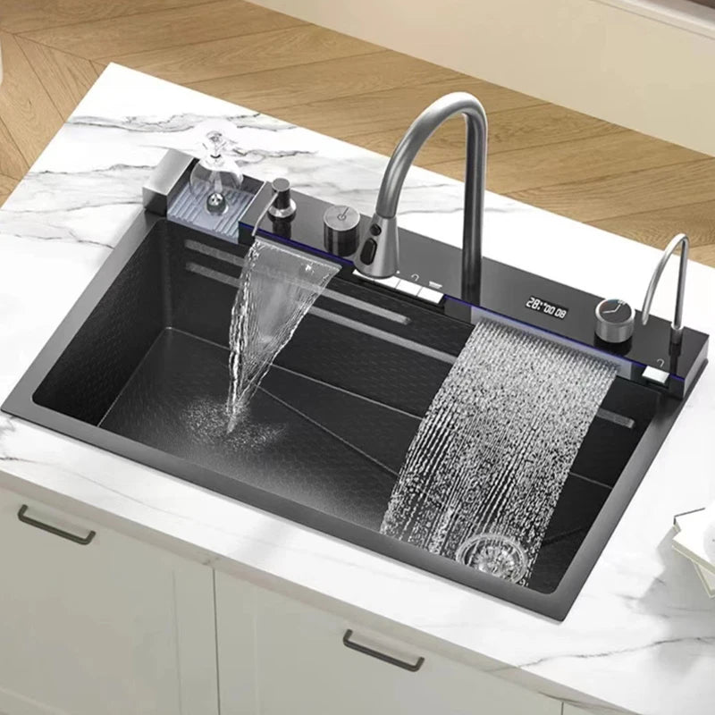 Rozin 304 Stainless Steel Kitchen Sink With Digital Display Faucet