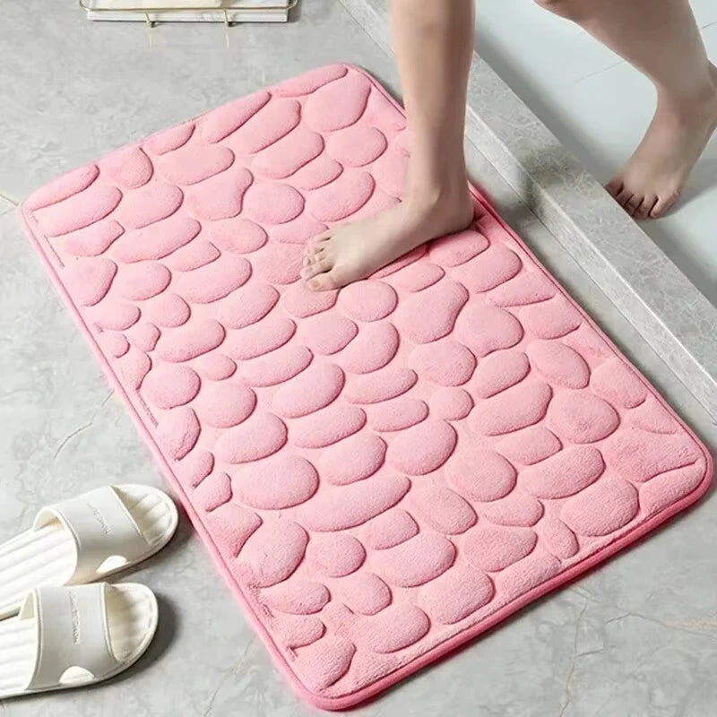 NONECN Memory Foam Embossed Velvet Carpet Non Slip Mat Home