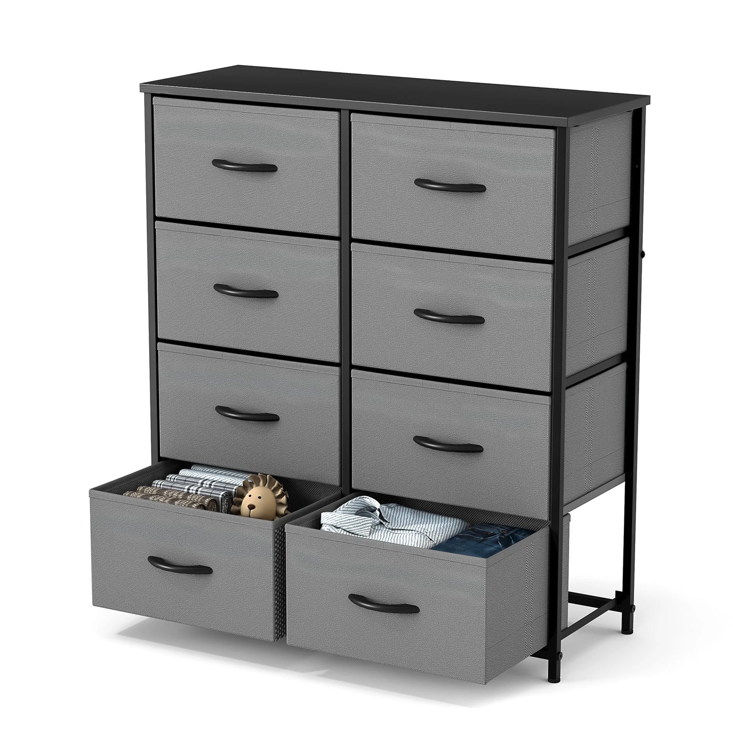 JHK Children's Wardrobe With 8 Fabric Drawers Storage Cabinet