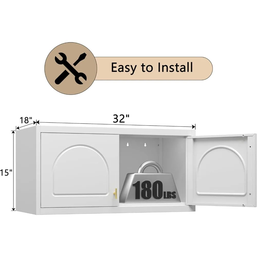 86" Metal Wardrobe Cabinets,Armoire Wardrobe Closet with Hanging Rod,Clothes Storage Cabinet with Adjustable Shelves and Doors,C