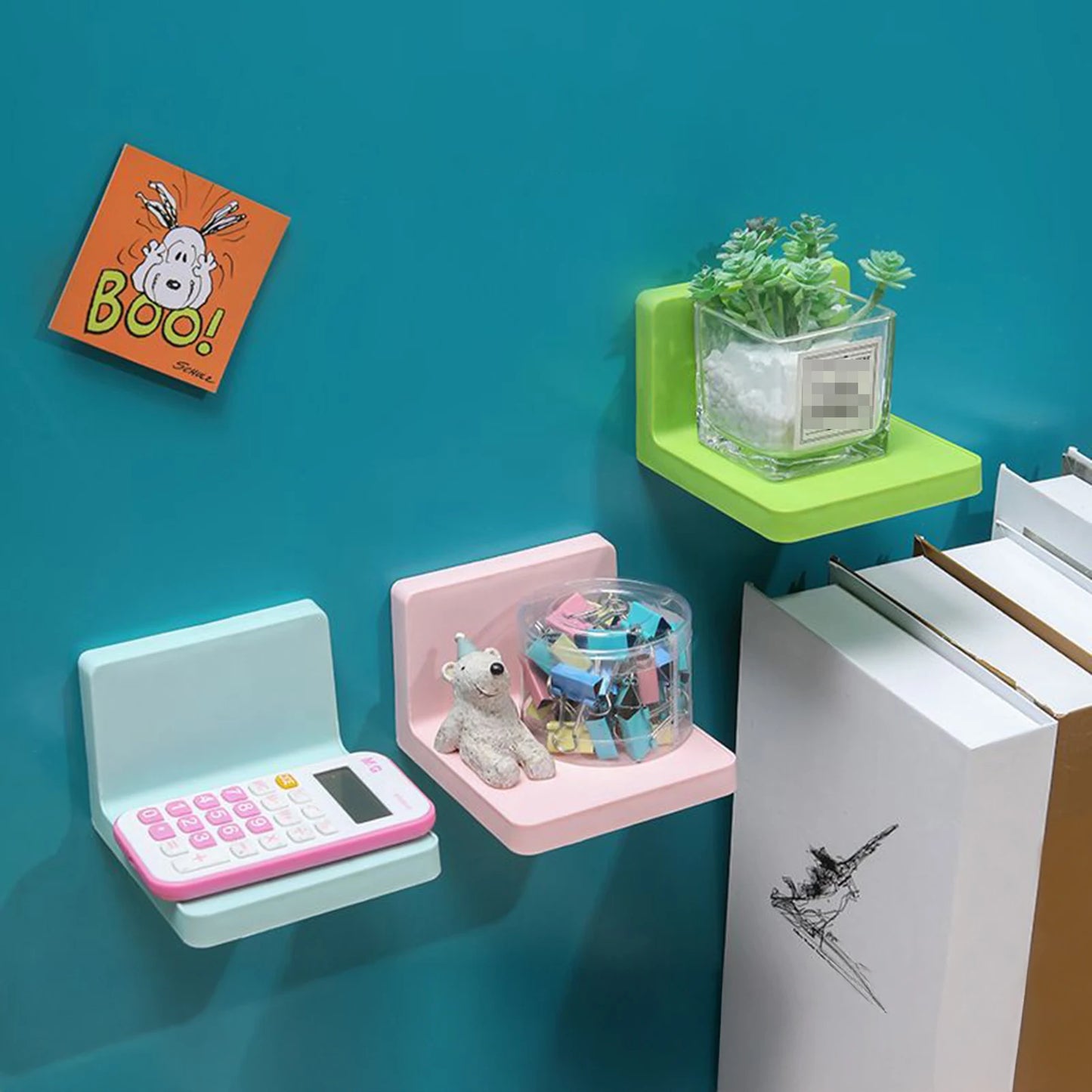 Two Piece Self Adhesive Bathroom Storage Shelves No Drill