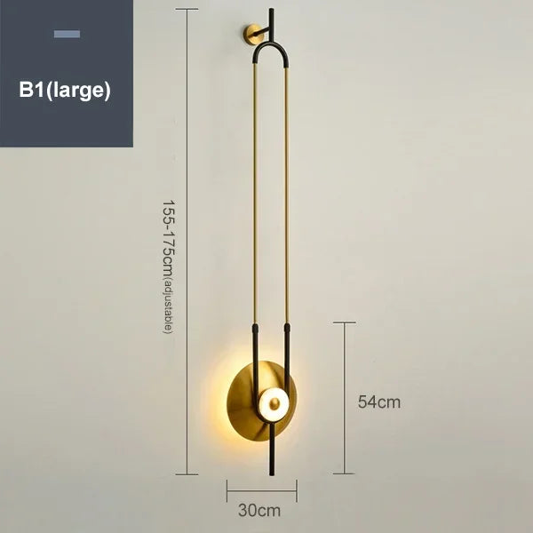 Luxury Villa Marble Wall Lamp Corridor Long Pole Wall Light Living Room Lamp Sofa Background Bedroom Bedside Lamp LED Lighting