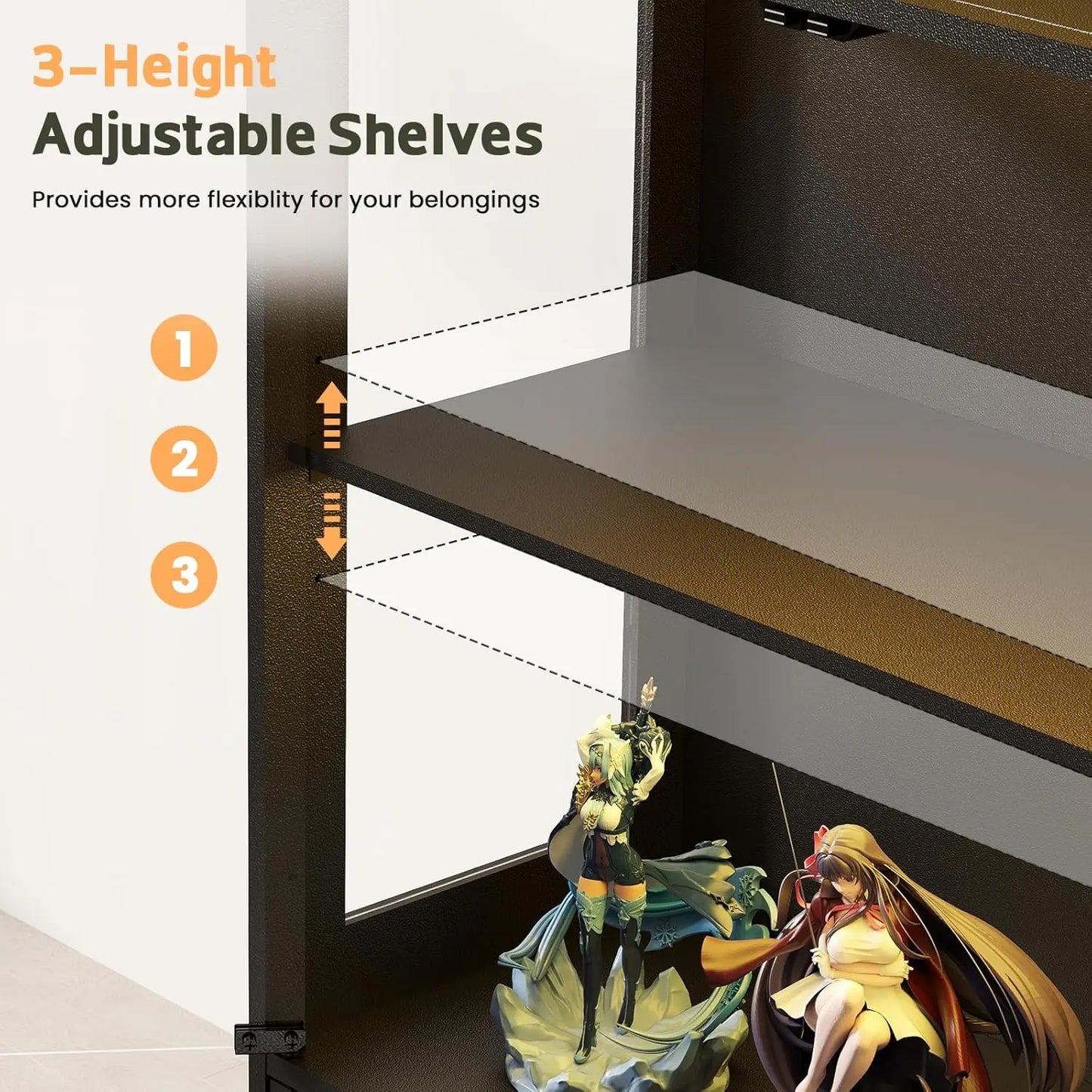 XMSJ Display Cabinet With Glass Doors Curio RGB LED