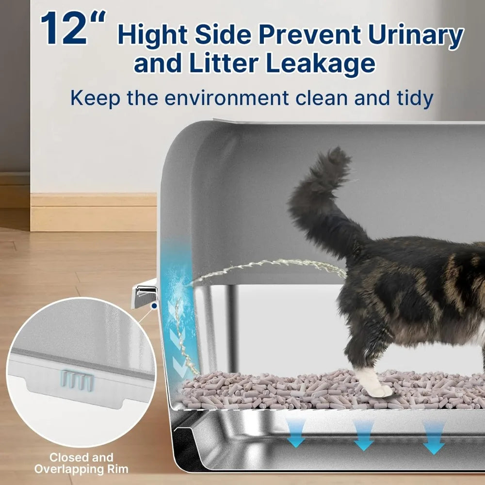 Paw Libe Stainless Steel Sifting Litter Box With Drawer