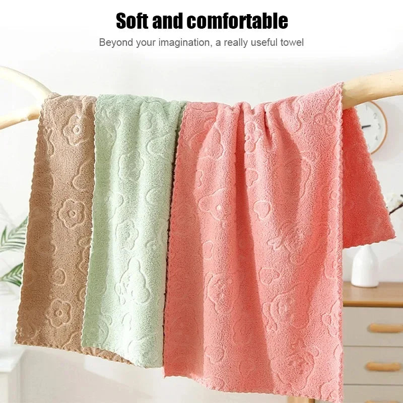 Soft Fleece Face Towels Set Quick Dry Bathroom Towels