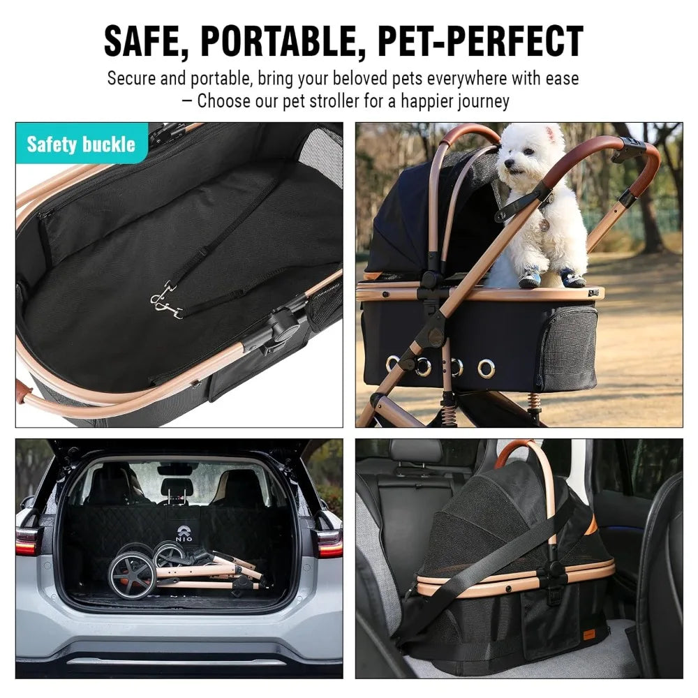TIFICY 4 In 1 Pet Stroller With Detachable Carrier