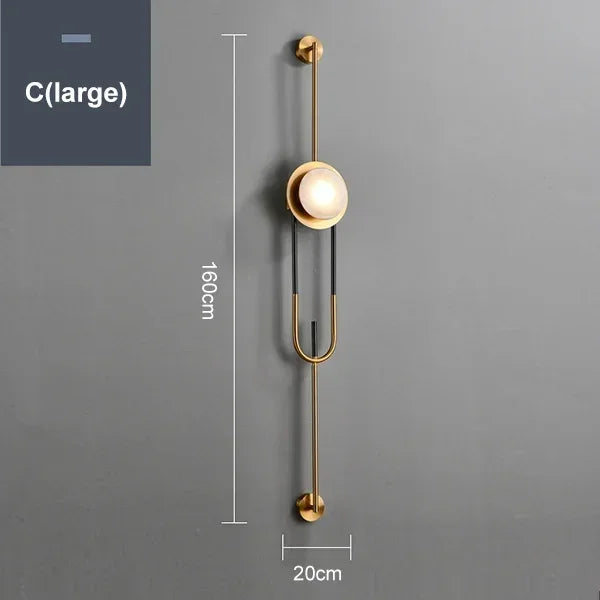 Luxury Villa Marble Wall Lamp Corridor Long Pole Wall Light Living Room Lamp Sofa Background Bedroom Bedside Lamp LED Lighting