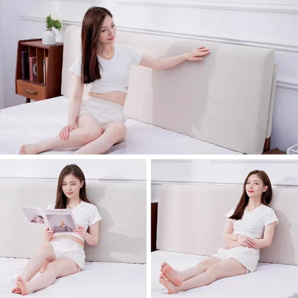 Upholstered King Headboard, No Tools Needed, Wall Mounted Headboard with Removable Washable Linen Cover, Multi-Functional Back