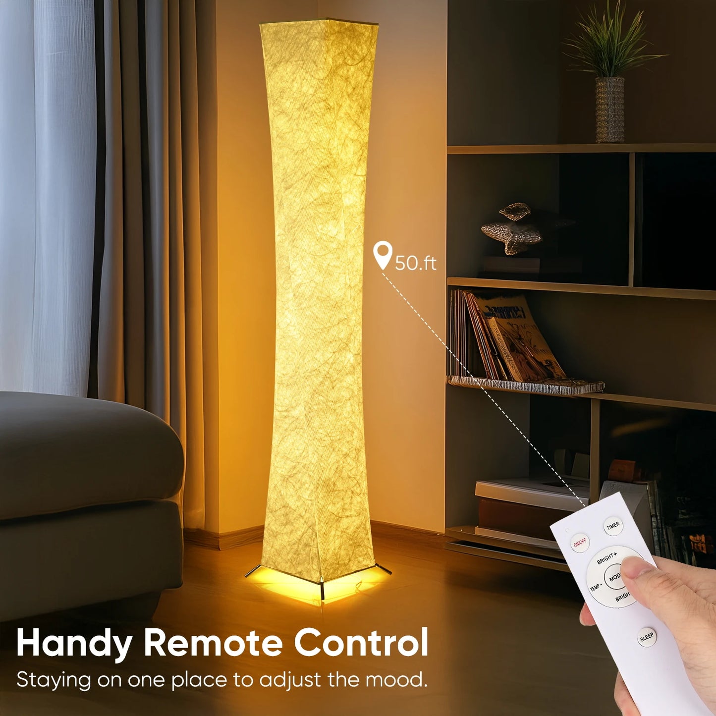 Soft Light Floor Lamp With Warm 3000K LED Tyvek Shade