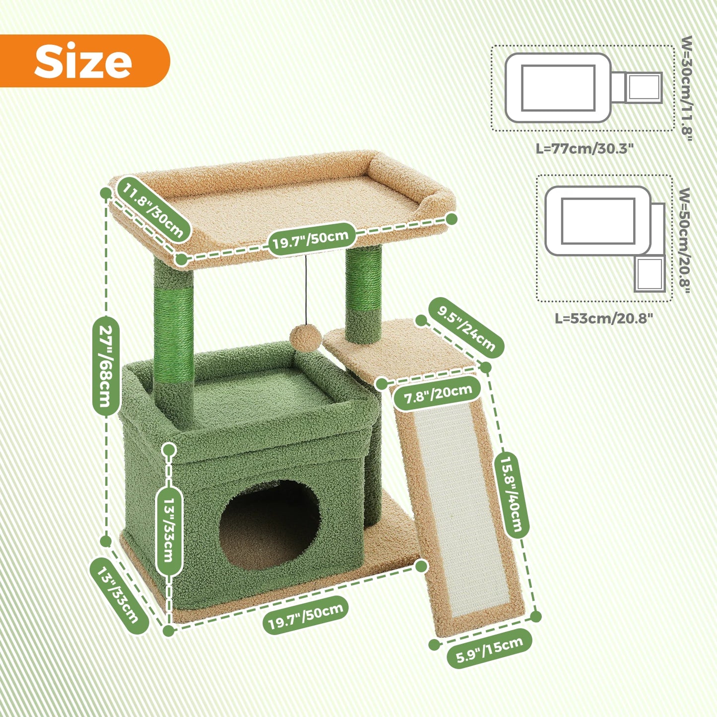 PAWZ Road Indoor Cat Tree With Scratching Post And Perch