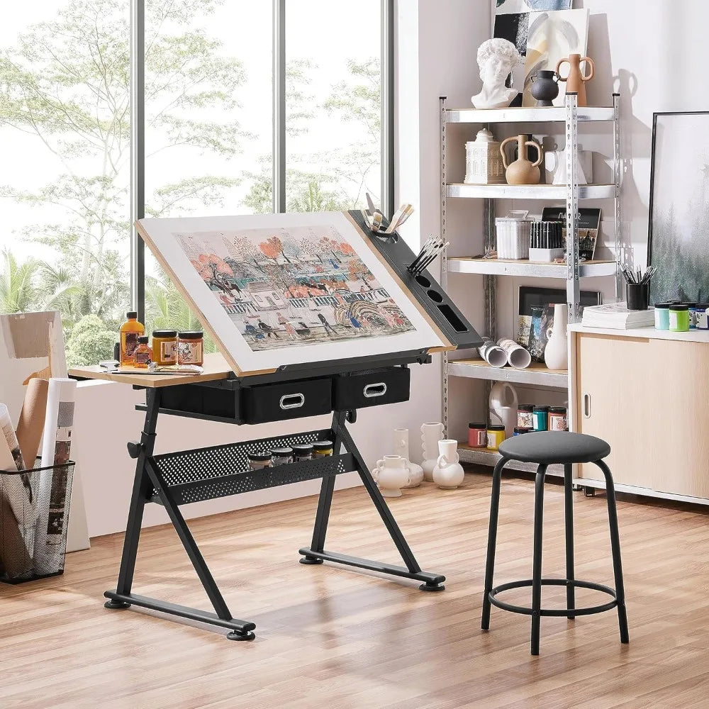 Artist Desk Tilting Tabletop Art Craft Desk For Sketching