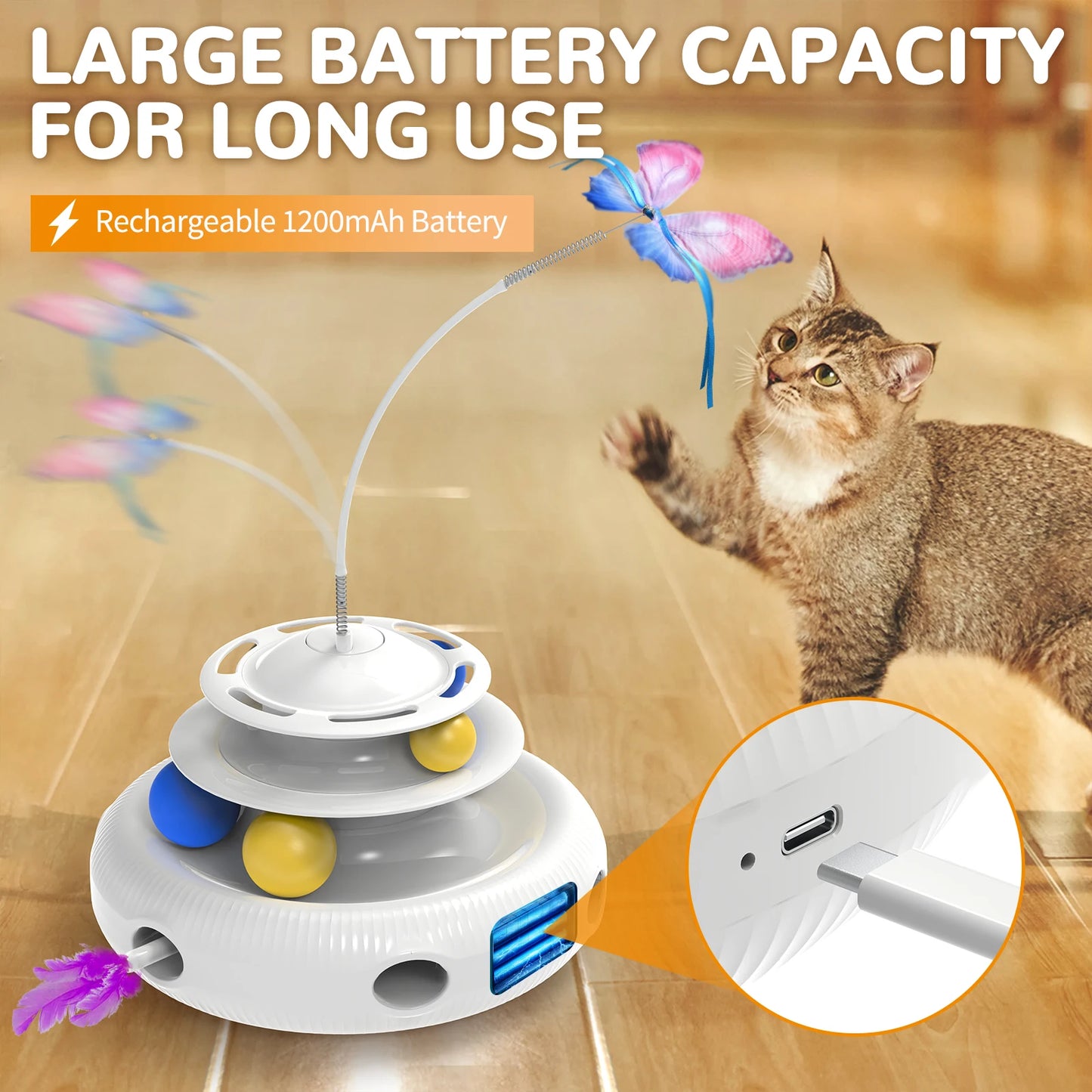 Chargeable Cat Laser Interactive Indoor Puzzle Toy Teaser Feather