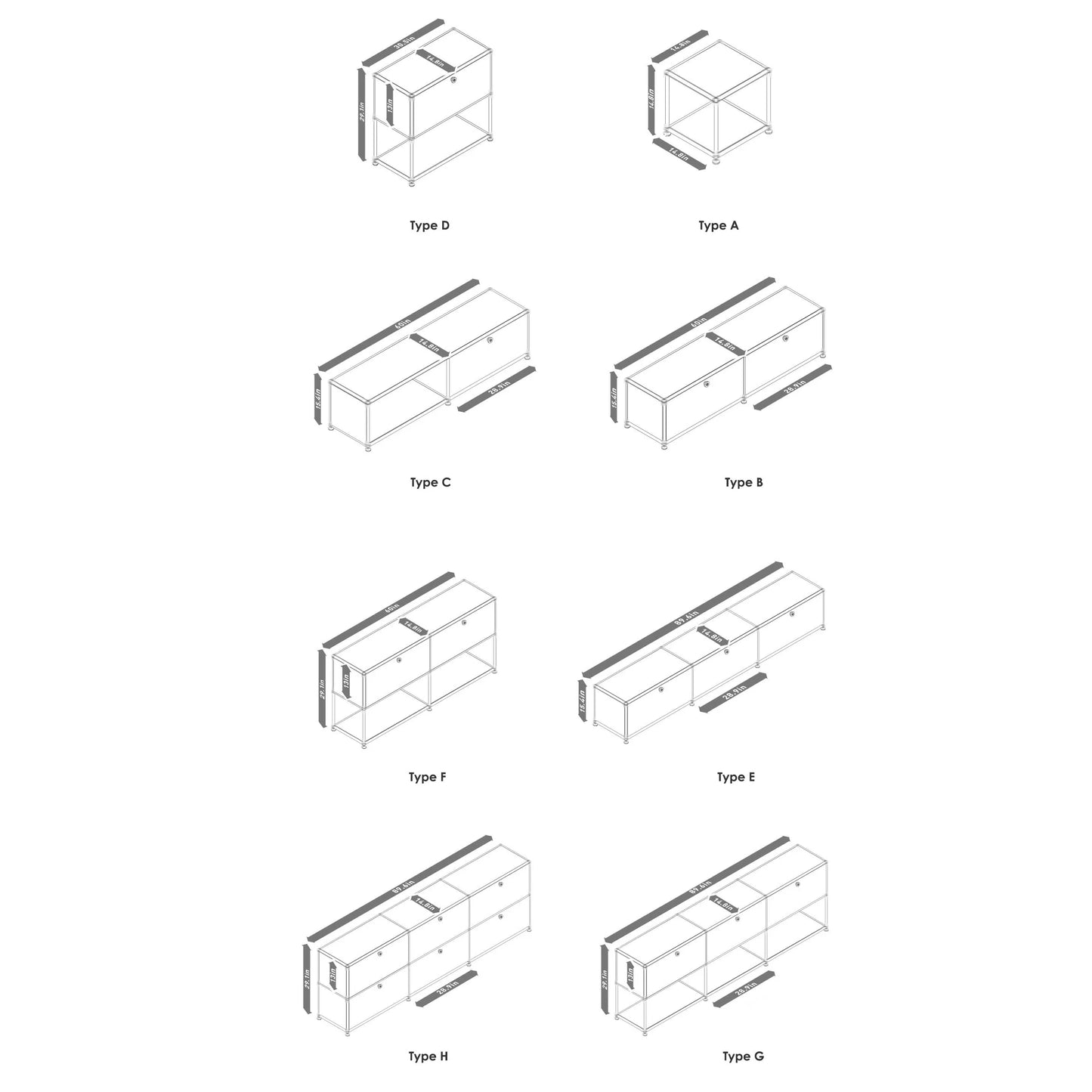 Module Storage Cabinet Storage Shelf Sideboard TV Night Stand Cabinet Beside Table Home Furniture Living Room Organizer