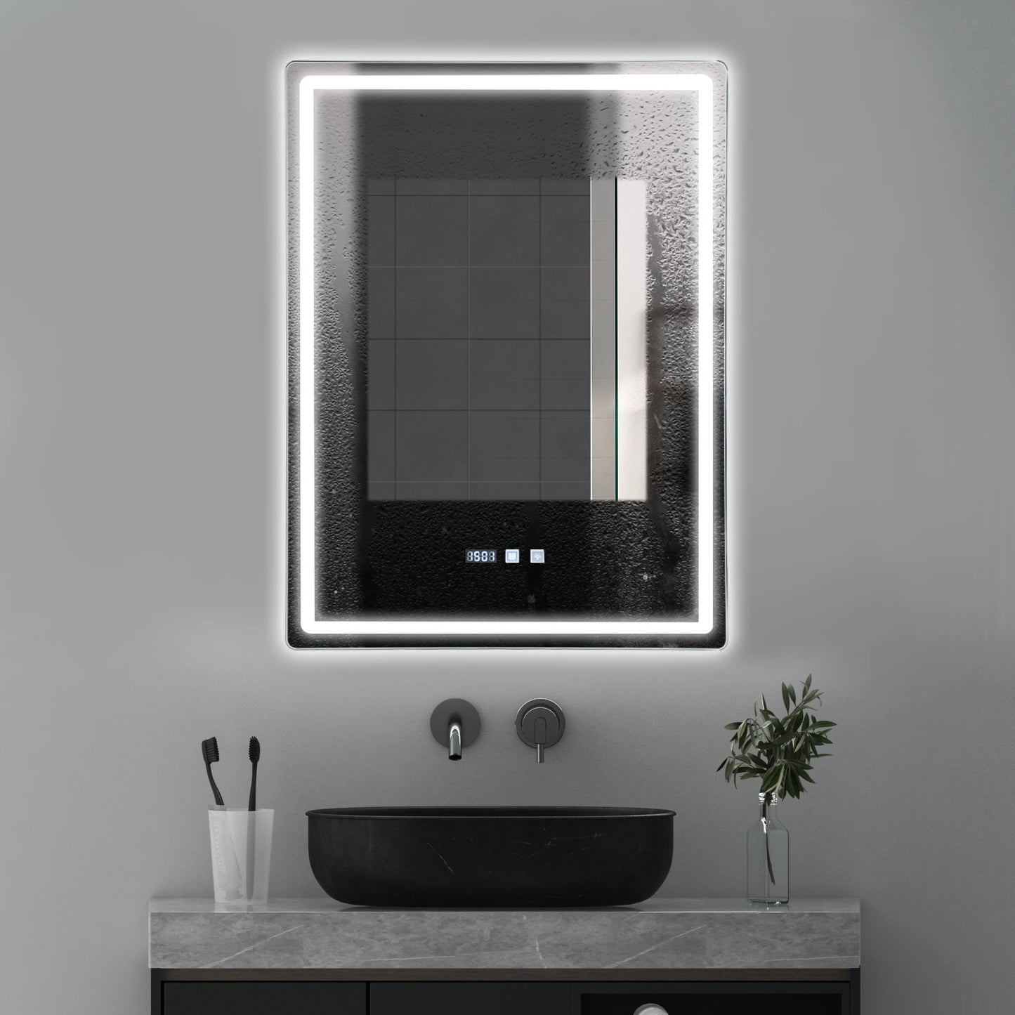 Led Bathroom Mirror With Light Bathroom Mirror With Light Clock Time Dimmable Anti Clock Mirror Smart Mirror