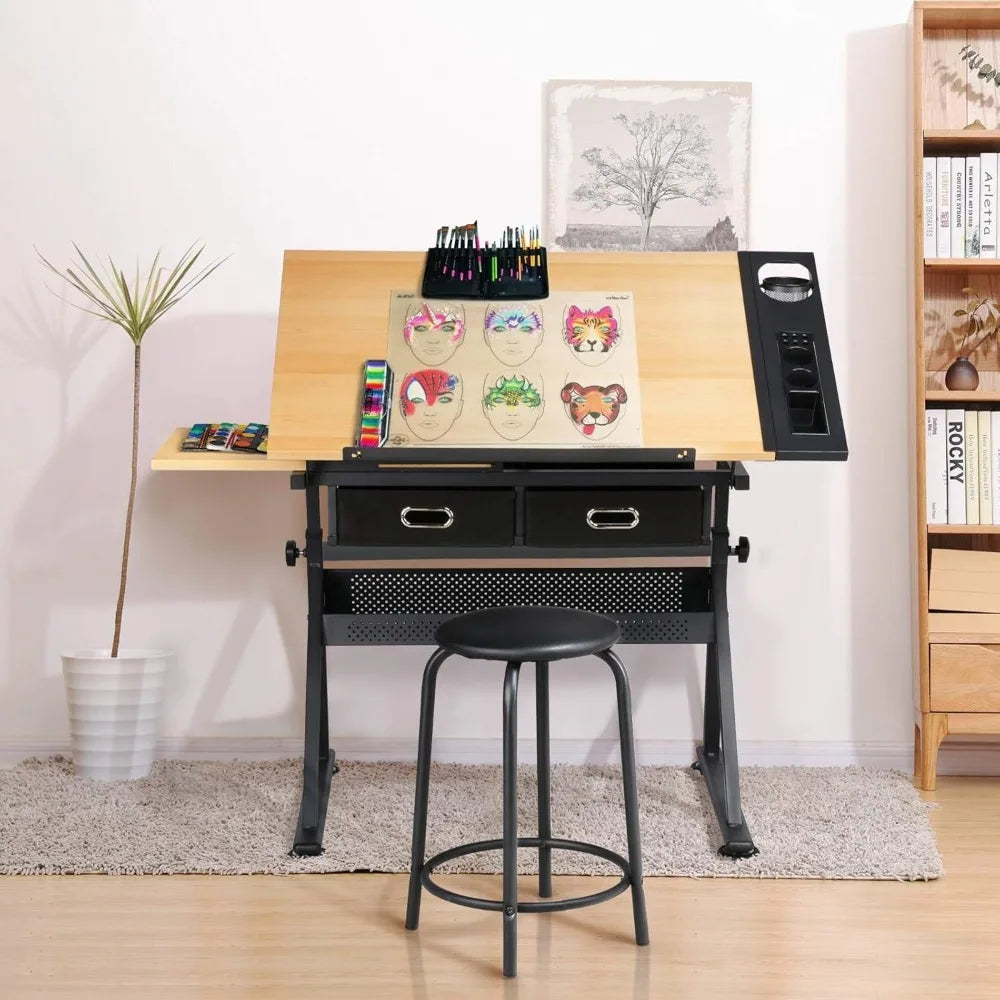 Artist Desk Tilting Tabletop Art Craft Desk For Sketching