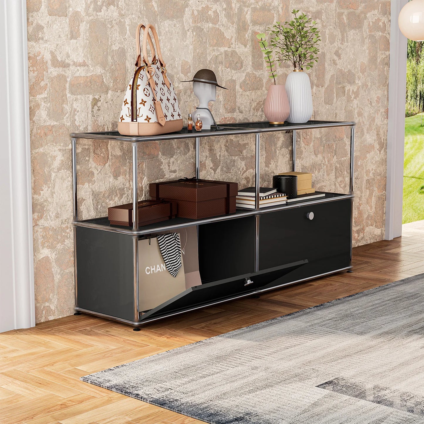 Module Storage Cabinet Storage Shelf Sideboard TV Night Stand Cabinet Beside Table Home Furniture Living Room Organizer