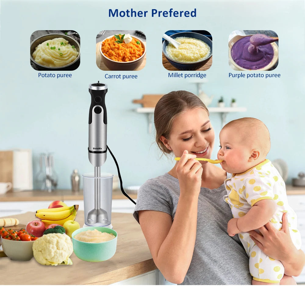 Biolomix 1200W 5-In-1 Immersion Hand Blender Set Mixer