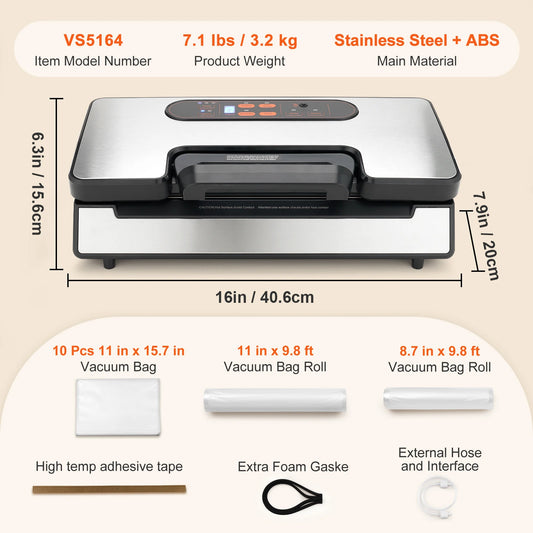 SucceBuy Vacuum Sealer Machine 130W 12V With Free Bags