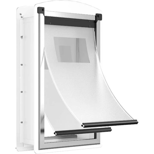 NONEDog Door Weatherproof Steel Dog Door With Telescoping Tunnel